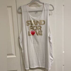 Old Navy XXL Pride Activewear White Sleeveless Tank Top